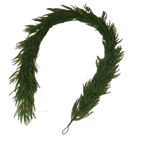 Artificial PE pine garland for Christmas fireplace decoration in dark green U-shape
