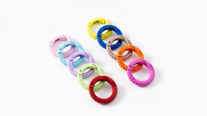 Colorful alloy round spring snap hooks in ten vibrant colors for DIY keychains