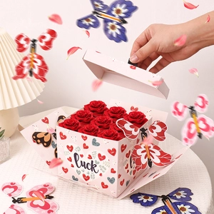 Surprise Butterfly Exploding Gift Box Paper Flying Butterflies DIY Party Birthday Wedding Anniversary Floral Heart Decor