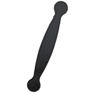 Black round-head PU leather wrist strap with reinforced stitching for DIY phone cases