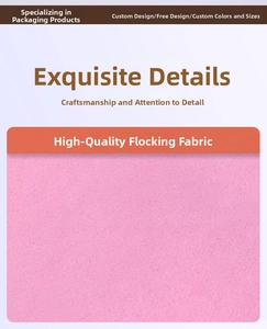 Detail shot of premium pink flocked fabric texture for jewelry pouch and gift packaging