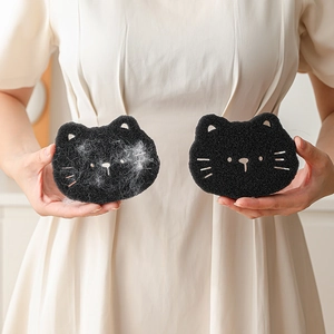Cat-shaped washing machine hair remover sponge for laundry lint and fur cleaning