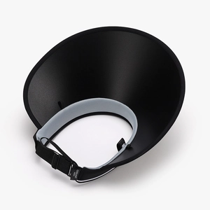 Sombrero de sol negro plegable con protección UV, ala ancha y forro de malla