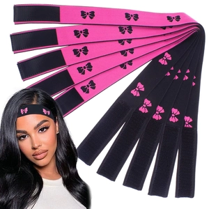 Set of 10 elastic wig bands with butterfly patterns and velcro for secure hair styling
