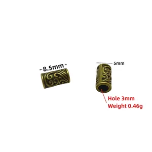 Detailed view of bronze spacer beads with 8.5mm length and 5mm diameter for jewelry DIY