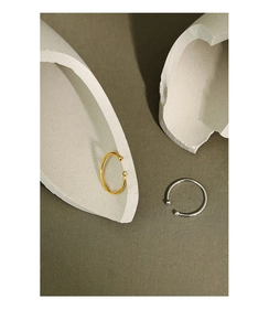 Minimalist S925 silver open rings in gold and silver finish with micro zircon stones