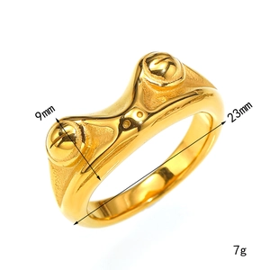 Vintage gold frog prince ring in stainless steel with 3D animal design for men and women