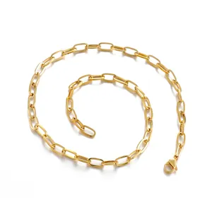 Edelstahl Paperclip Kette Halskette Für Frauen Minimalistische Ovale Gliederkette Schlüsselbein Schmuck