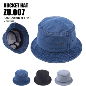 Classic denim bucket hats in multiple colors with breathable metal eyelet vents