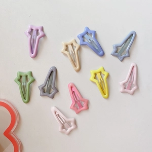 Lot de 10 barrettes étoiles en métal aux couleurs pastel pour cheveux de petites filles