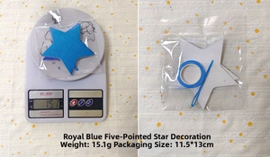 Royal blue glitter star banner set with ribbon and needle for boys birthday party decor