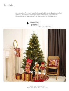 Close-up of a festive Christmas set featuring a plaid stocking and gingerbread man dolls