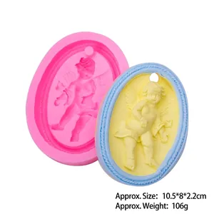 Stampo in silicone a rilievo con angelo per decorazione torte e fai-da-te artigianale