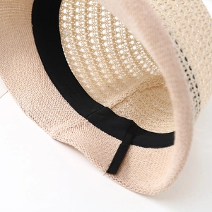 Sombrero de sol de lino transpirable en color beige con banda interior para el sudor