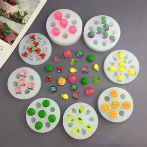 Fruit Shape Silicone Molds Peach Cherry Mango Kumquat Grape Pomegranate DIY Fondant Chocolate Cake Decorating Baking Craft