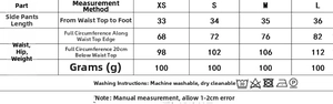 Size chart showing side length, waist, and hip measurements for the embroidery shorts set