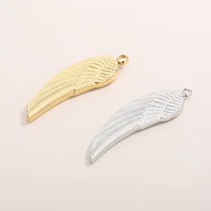 Angel Wing Feather Pendants Stainless Steel DIY Jewelry Making Accessories Street Fashion Necklace Charms