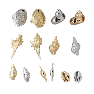 18k gold plated conch and seashell pendants for DIY jewelry making in gold and silver