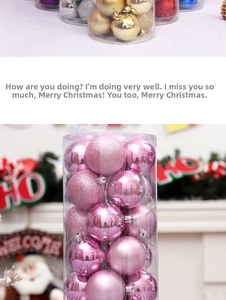 Detailed view of Christmas ball ornaments in matte, glossy, and glitter finishes