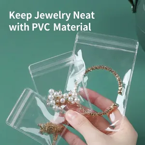 Jewelry Packaging Bags Transparent PVC Ziplock Storage Pouch Anti Oxidation Resealable For Earrings Rings Necklaces