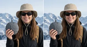 Winter Padded Bucket Hat Women Windproof Waterproof Quilted Fisherman Hat Foldable Outdoor Warm Ear Protection