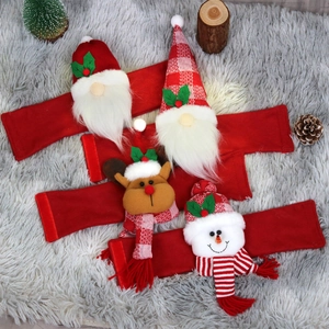 Lot de 4 embrasses de rideaux de Noël 3D avec Père Noël, bonhomme de neige et renne mignon