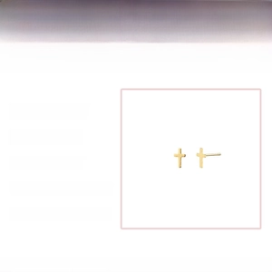Minimalistische geometrische Mini Kreuz Ohrstecker in Gold und Silber, Größe 8x5mm