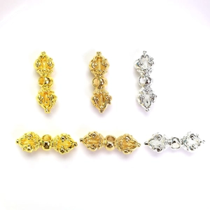 14K gold and silver vajra pestle beads for Buddhist bracelet DIY jewelry making