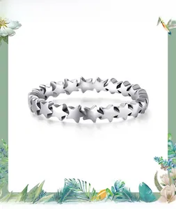 Detail of S925 sterling silver ring showing the internal hallmark and star patterns