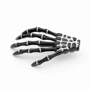 Harajuku gothic skeleton bone hand hair clip in black and white with metal back fastener