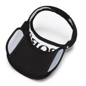 Breathable black open top sun visor with GOLF jacquard band for outdoor sports