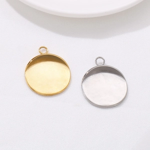 Pendentifs ronds en acier inoxydable doré et argenté pour la fabrication de bijoux DIY
