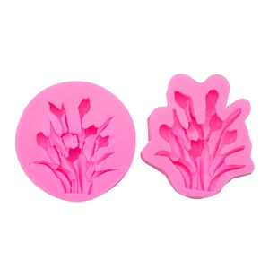 Pink tulip flower silicone molds for aromatherapy crafts and fondant cake decoration