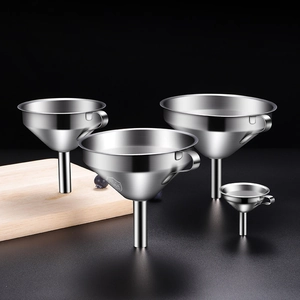304 Stainless Steel Funnel Wine Oil Dipper Long Handle With Filter Mesh Food Grade Kitchen Tool