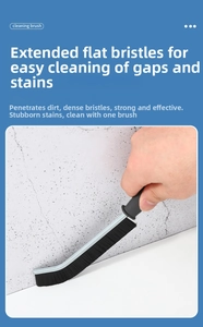Macro detail of high-density flat bristles on a gap cleaning brush for bathroom tile joints