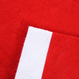 Christmas chair cover in red and white felt material for festive party table decorations