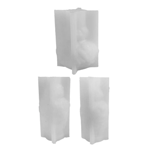 Three-pack white translucent 3D silicone molds for DIY candles and plaster crafts