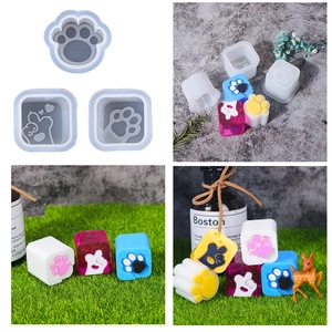 Cat Claw Stamp Silicone Mold Paw Print DIY Resin Craft Jewelry Making Tool Handmade Cake Decorating Square Shape