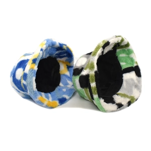 Bobs en peluche imitation fourrure de lapin avec imprimés alphabétiques pour l'automne