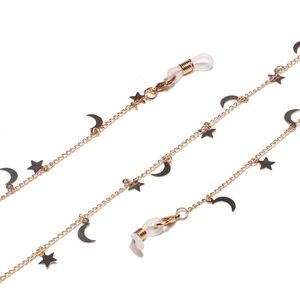 Fashion Glasses Chain Alloy Metal Star Moon Charms Anti Slip Eyewear Strap For Women Decorative Necklace