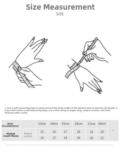 Guida alle taglie dettagliata per bracciali a maglie modulari in acciaio inossidabile