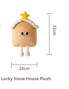 Lucky Snow House plush doll in ginger yellow with dimensions 32cm height and 18cm width