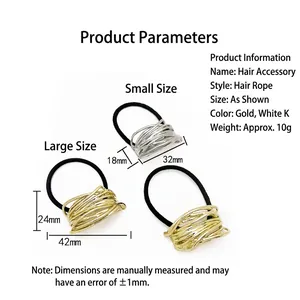 U-shaped alloy seamless hair tie for high ponytail with gold and silver color options