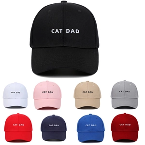 Cat Dad Embroidered Baseball Cap Cotton Twill Adjustable Casual Outdoor Sports Sun Hat For Men And Women