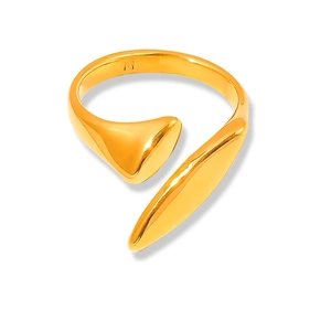 Minimalist Geometric Open Ring Asymmetric Titanium Steel Adjustable Statement Finger Jewelry For Women And Men