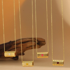 Copper Zircon Necklace Lucky Happy Heart Pendant Clavicle Chain Gold Color Fashion Jewelry For Women Elegant