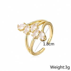 Detail of 18K gold plated geometric ring showing 1.8cm diameter and 3g weight