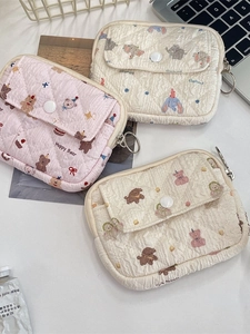 Quilted floral cartoon multi-purpose storage bags with cute animal patterns for small items