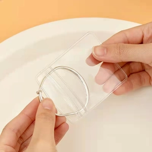 Transparent PVC anti-oxidation jewelry storage bag holding a silver ring detail