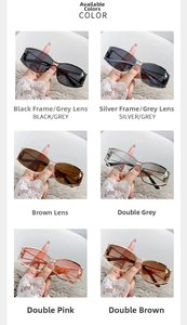 Detailed comparison of Y2K futuristic sunglasses in six trendy gradient lens colors